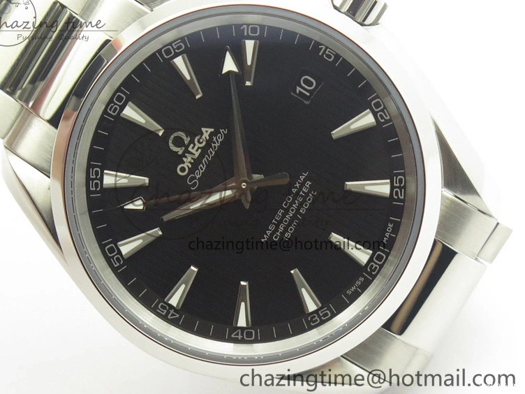 0312 Aqua Terra 150M SS VSF 1:1 Best Edition Black Textured Dial Silver Markers On SS Bracelet A8500 Super Clone Chic 8062